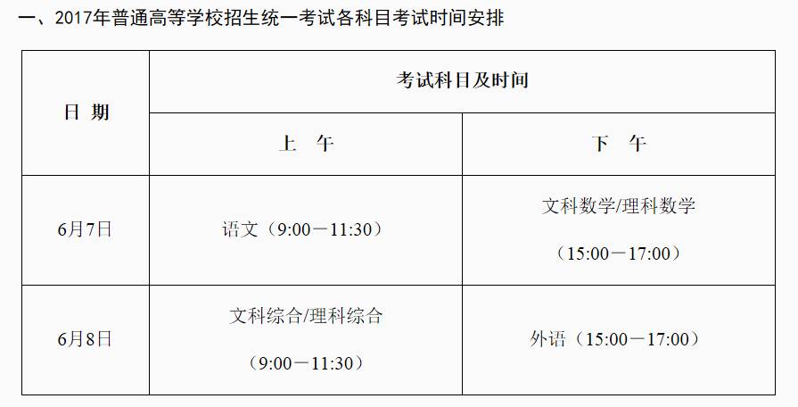 广东2017高考时间确定啦 仅剩42天_阳光教育